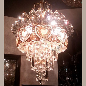 โคมไฟระย้าคริสตัลสีทองทันสมัยปรับความสูงได้โคมระย้าร่วมสมัยสำหรับโรงแรมวิลล่าบันไดโคมไฟแฟนซีขนาดเล็กขายส่ง - Product Image 5