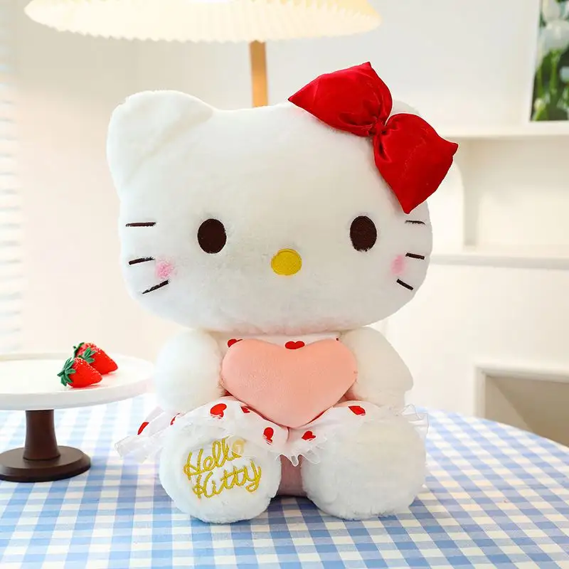 Love Cute Pink Cat Plush Toys Movie Kt Cat Dolls Soft Stuffed Christmas Gifts For Kids Animals Toy