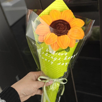YOPIN-7713 Bouquet de fleurs en cure-dents, tulipes, tournesols, lotus finis, fleurs en tiges torsadées faites à la main, cadeaux de fête pour la Journée des enseignants