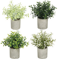 Tanaman Artifisial Evergreenwrap Hiasan Meja Kecil Bonsai Rumput Bambu Ular dalam Pot Silinder dari Bahan Pulp