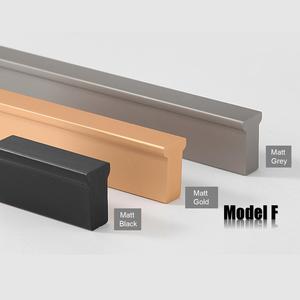 Aluminium Profile Solid Furniture Kitchen <strong>Door</strong> Pull Handle Black <strong>Gold</strong> <strong>Knob</strong> 1meter T bar Home Decoration Wardrobe Cabinet Handle - Product Image 6
