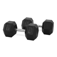 Lot de haltères de gym en gros de 5 kg à 60 kg, poids hexagonaux classiques à tête fixe avec poignée droite CNC pour athlètes et haltérophiles