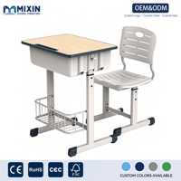 Bureau d'étude ergonomique réglable avec chaise pour étudiants, usage domestique, grand bureau en bois pour l'école primaire, design écologique