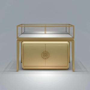 Nhà máy trực tiếp bán gỗ thép không gỉ Kính cổ trang sức hiển thị <span class=keywords><strong>Showcase</strong></span> - Product Image 1