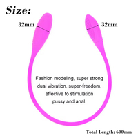 Vibrateur double à 7 vitesses, double tête, point G, pour stimulation anale, plug anal, étanche, pour couples, flirt lesbien