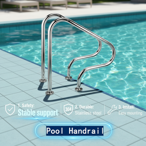 Corrimano per Piscina in Acciaio Inox 304 316 di Alta Qualità, Scala Antiscivolo per Piscina, Facile Installazione per Uso Residenziale e Commerciale - Product Image 1
