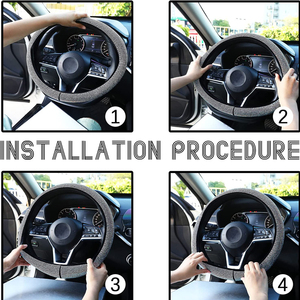Housse de volant de voiture, nouveau type, populaire, en cuir véritable, avec des détails brillants - Product Image 2