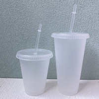 Gobelets en plastique colorés sans BPA de 16 oz/24 oz, gobelets froids, bouteille d'eau Macaroon, bouteille réutilisable avec enveloppes UV DTF