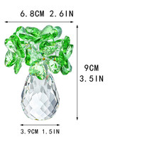 Décoration de bureau en verre cristal H&D, thème trèfle à quatre feuilles porte-bonheur, style artisanal, cadeau créatif pour la remise des diplômes et les anniversaires