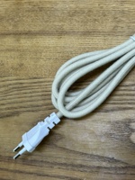 Câbles d'alimentation européens de 2 mètres, prise euro à deux broches avec câble en tissu, fil recouvert de tissu sans interrupteur
