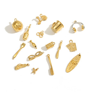 Charmes essentiels pour le quotidien |   Pendentifs de bijoux DIY en acier inoxydable plaqué or 18K PVD |   Imperméable, hypoallergénique et inaltérable - Product Image 2