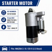 Démarreur QDZ pour Mazda CX-5 2.2 Diesel Mazda 6 3 SkyActiv-D KE KF GJ GL BM BN 12V 1.8KW 9T OE SH1B18400 M001T81582