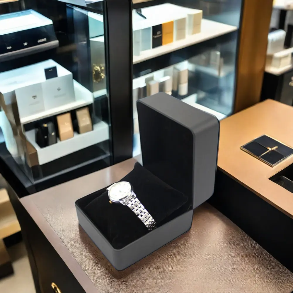 China Leverancier Nieuw Product Horloge Box Luxe Pu Lederen Verpakking Houten & Lederen Delicate Horloge Geschenkdoos Verpakking