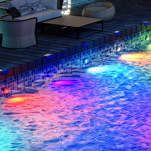 Luz solar personalizada para piscina RGB IP68, impermeable, recargable, luz ambiental subacuática para iluminación decorativa de piscinas - Product Image 1