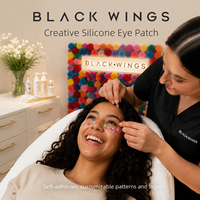 Patchs sous les yeux jetables en silicone minéral auto-adhésifs BLACKWINGS, naturels et doux, avec logo personnalisé pour cils