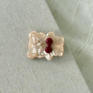 مشابك شعر جديدة من YJL على شكل دب مع فيونكة، مشابك أسيتات لطيفة وحلوة، مشابك شعر صغيرة للفتيات بتصميم حيوانات مزينة بالترتر، مشابك على شكل منقار البط - Product Image 3