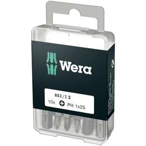 Wera-บิต05072402001ฟิลลิปส์ (10ชิ้น) (บรรจุภัณฑ์แบบบริการตนเอง)-เม็ดมีด4013288115751สำหรับขันสกรูบิต - Product Image 1