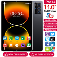 Nouvelle tablette Android Pro 14 11 pouces 2026, 16 Go + 1 To, 108 MP, 8000 mAh, 5G LTE, double SIM + TF, Type-C, écran AMOLED 120 Hz, processeur MTK Octa Core