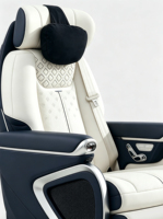 Siège de Capitaine Électrique en Cuir Nappa Blanc Perle pour MPV, avec Massage, Chauffage et Ventilation, pour Modification de Voiture Utilitaire Professionnelle