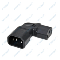 Adaptateur secteur IEC C14 vers C13, angle gauche/droite, prise secteur IEC 320 C14 mâle vers IEC 320 C13 femelle pour téléviseur mural LCD