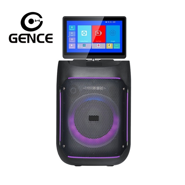 GENCE Smart Screen Speaker HD Touch Display for AUX Wireless HiFi Stereo Sound System RGB LED Plastic Battery Home Theater