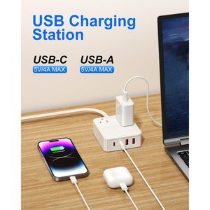 Power Strip 6Ft 4 AC Outlets 4 <b>USB</b> Ports Surge Protector Charging Station for Laptop - Product Image 4