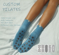 Chaussettes tricotées personnalisées POPSOX de haute qualité avec logo, antidérapantes pour femmes, idéales pour la danse, la grossesse, le yoga et le Pilates