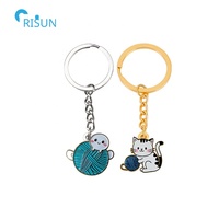 Usine personnalisée 3D Kitty tricot crochet tricot armure fil boule Crochet Llavero porte-clés porte-clés personnalisé fil boule porte-clés