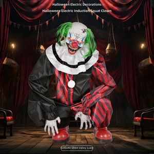 Novedad de Halloween: Decoración de Payaso Agachado Oscilante con Voz, Eléctrico, para Interiores, Hecho en China, Modelo de Ambiente Espeluznante - Product Image 5