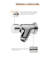 Robinet de lavabo monotrou en laiton moderne à poignée unique pour eau froide avec temporisation