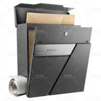 Boîte aux lettres moderne personnalisée en acier inoxydable résistant aux UV avec compartiment à journaux pour extérieur, maison, appartement, jardin