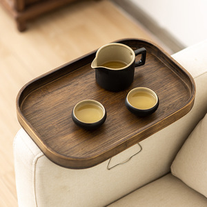 <b>Foldable</b> Sofa Tray Rectangular Round Stone <b>Plastic</b> Plate Tray For Home Use Living Room Coffee <b>Table</b> - Product Image 4