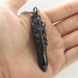 yunnique Stainless Steel Spike Pendant With Gold Dragon Design Men's Necklace 233052 - Product Image 2