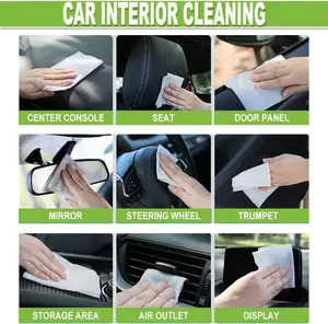 Fábrica feita barato descartável carro janela óculos limpeza mancha removedor toalhetes húmidos todos os fins carro e casa limpeza toalhetes