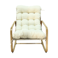 Ensemble de chaises à bascule d'extérieur modernes en acier, imperméables et durables, avec coussin, meubles de jardin portables pour patio et cour