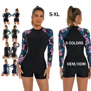 S-XL महिला जल्दबाज गार्ड बिकनी एक टुकड़ा लंबी आस्तीन सूर्य की सुरक्षा Swimwear के स्नान सूट
