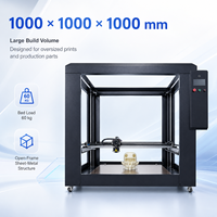 Printer 3D FDM Format Besar Otomatis Industri Baru 1000x1000x1000mm Platform Tugas Berat Nozzle Suhu Tinggi 300C Konektivitas USB