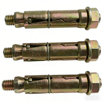 Ancres de fixation en acier au carbone galvanisé de qualité supérieure, 3 pièces, coquille extensible, plaquées zinc, M6, 3 pièces, pour le montage d'équipements de construction