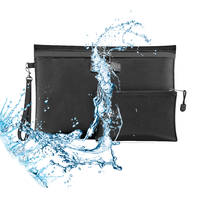 Lot de 2 sacs de documents étanches et ignifugés pour cartes d'argent et billets, avec serrure
