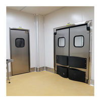 Puerta Batiente de Acero Inoxidable sin Impactos, de Doble Vía con Retorno Automático, para Restaurantes, Cocinas, Cámaras Frigoríficas, Fábricas y Supermercados