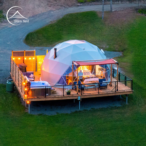 Tienda de campaña prefabricada de 6m con baño Tipo <span class=keywords><strong>Camping</strong></span> Cúpula geodésica Casa Tienda de campaña Igloos de lujo Hotel <span class=keywords><strong>4</strong></span> estaciones Tiendas DE BODA ovaladas - Product Image 2