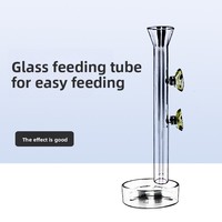 Tube d'alimentation en verre haute définition avec plateau à crevettes pour aquariums de poissons et de crevettes - Distributeur de nourriture pour aquarium
