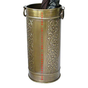 Parapluie de luxe en laiton antique, support moderne avec motifs floraux en relief, vente directe depuis l'usine indienne, 2020 - Product Image 1