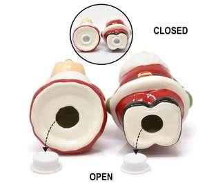 Juego de agitador de sal y pimienta de Navidad, figurita de Papá Noel y señora, decoración de vacaciones, mesa de cocina y casa, cerámica - Product Image 2