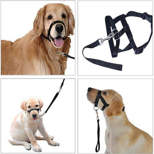Dog Muzzle With Leash Black Soft Training Collar For Dogs Size S M L XL XXL Pet Walking Supplies Anti Bite - Product Image 1