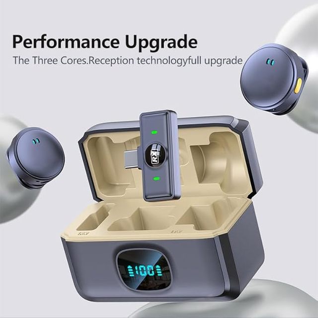 Upgrade Professional Q8 Wireless Lavalier Mic Live Interview Cordless Wireless Microphone