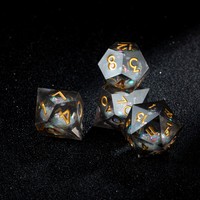 Dés polyédriques faits main remplis de paillettes, dés de luxe pour D&D, jeu de dés pour MTG, jeux de société et collectionneurs de jeux de rôle