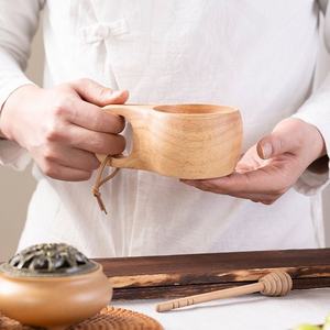 Tasse en bois de haute qualité vaisselle de Style nordique tasse à eau vaisselle avec poignée tasse Kuksa - Product Image 3