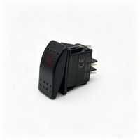 Interrupteur marin à bascule étanche noir 10A 24V / 20A 12V DC SPST 3 broches avec LED et durée de vie mécanique de 50 000 cycles