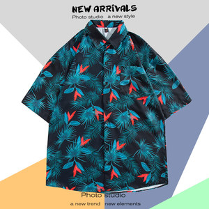 Chemise hawaïenne décontractée <span class=keywords><strong>pour</strong></span> homme Kango, imprimé floral personnalisé, manches courtes, boutonnée, <span class=keywords><strong>pour</strong></span> l'été et la plage - Product Image 3